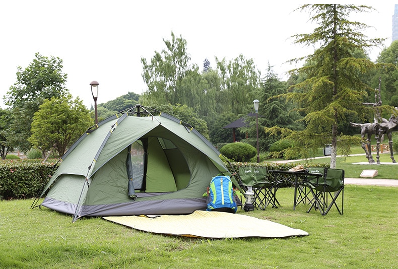 Cheap Goat Tents Ultralight Portable Waterproof Breathable Damp proof 3 4 Person Quick Automatic Opening Double Layer Outdoor Camping Tent 3Color Tents 